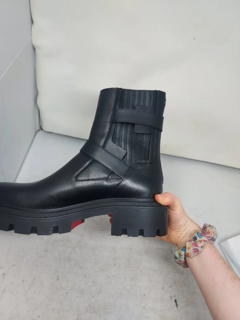 CHRISTIAN LOUBOUTIN Black MENS Oxybootie Buckle Leather Boot